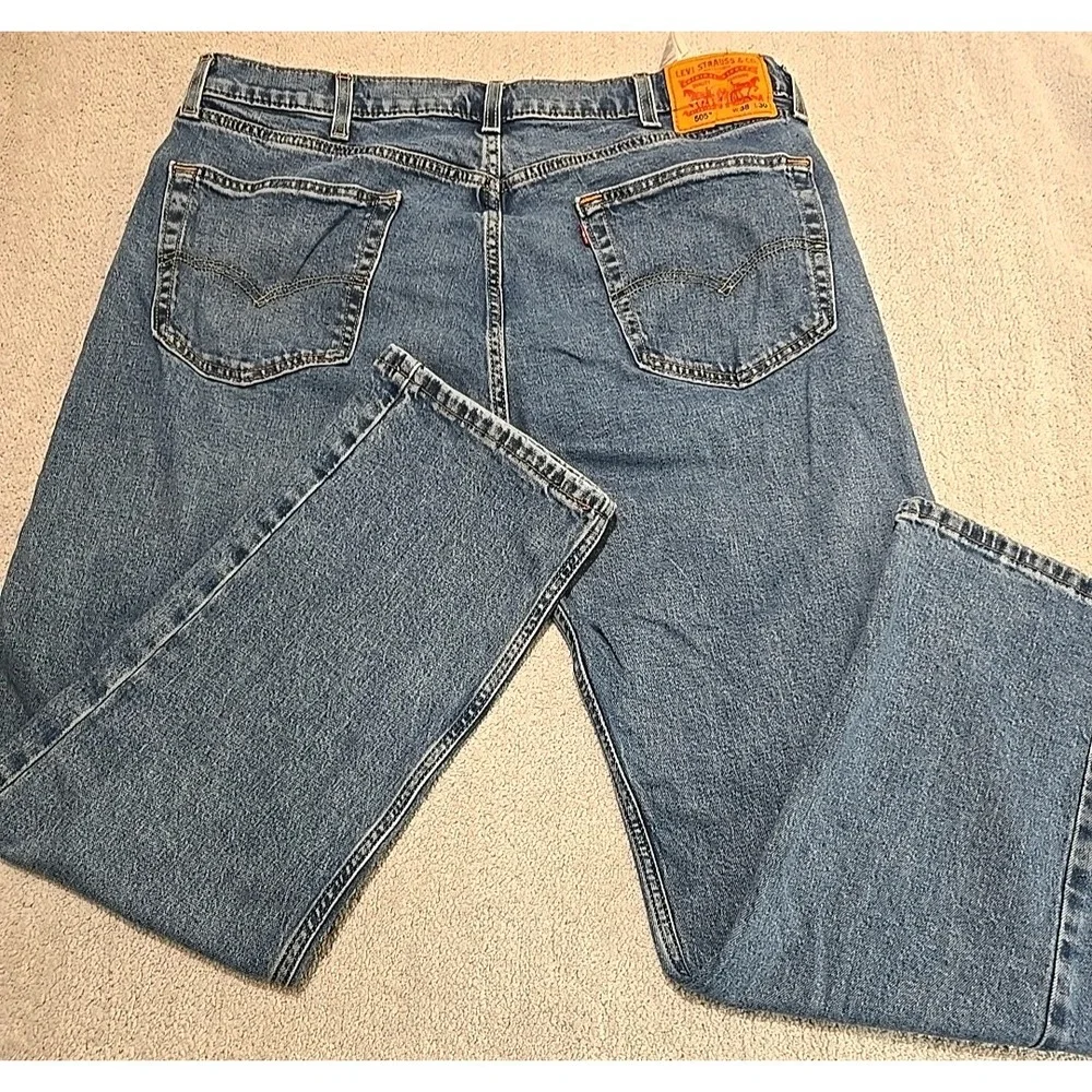 Levi's‎ 505 Jeans Mens 38x30 Blue Y2K Medium Wash Denim Straight Leg 90's